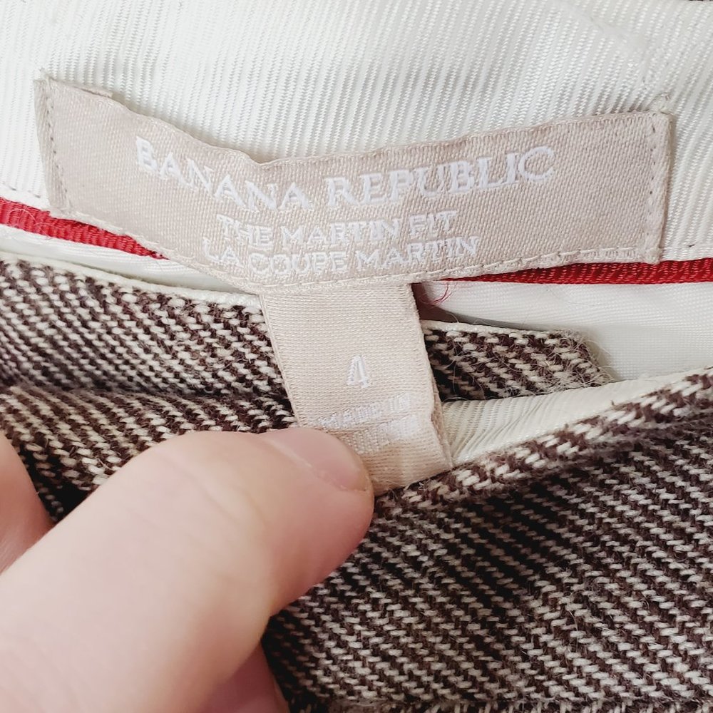 BANANA REPUBLIC Martin Tweed Wool Wide Leg Pants - Picture 6 of 10